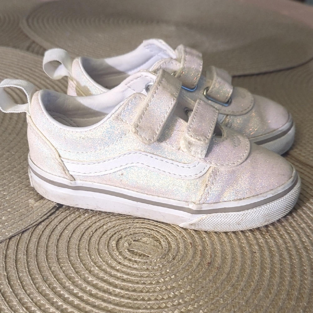 Vans Kids Glittery White Sneakers